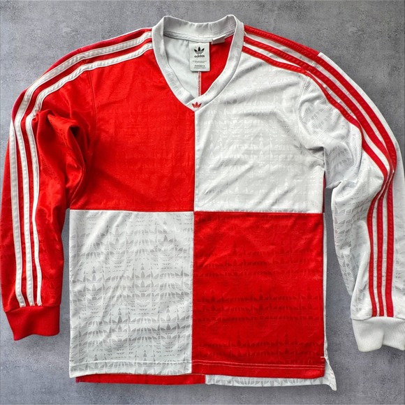 adidas Other - Adidas Skateboarding Checker Long Sleeve Club Jersey Medium Red White GR8764